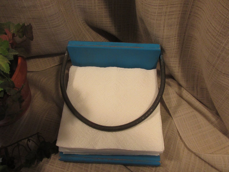 Lovely Napkin Holder Solid Wood Wrought Iron Holder Etsy