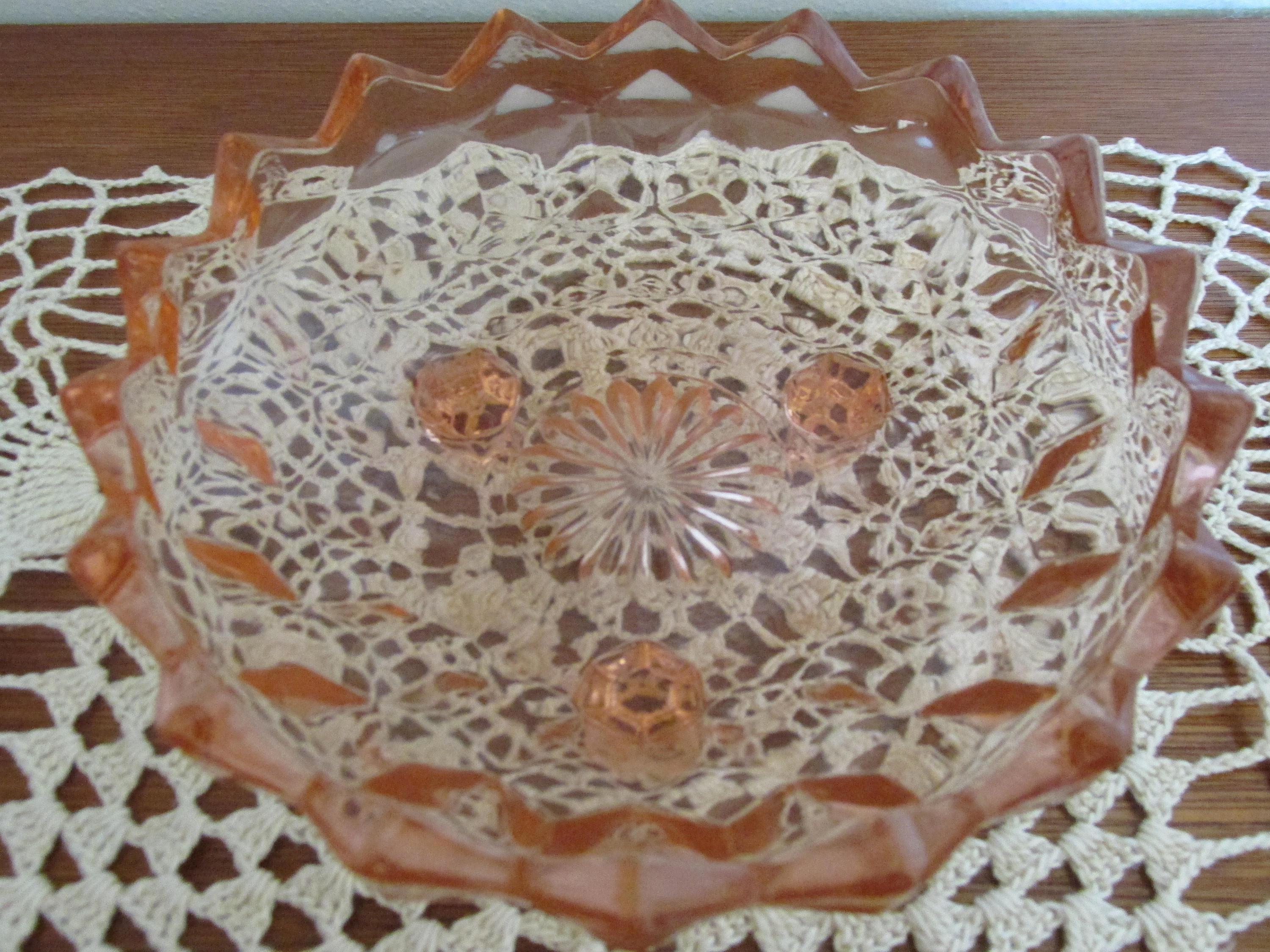 Vintage Pink Depression Glass Open Candy Dish Footed Etsy