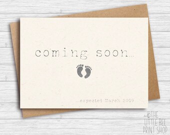coming soon cards pregnancy announcement cards were etsy baby announcement invitation