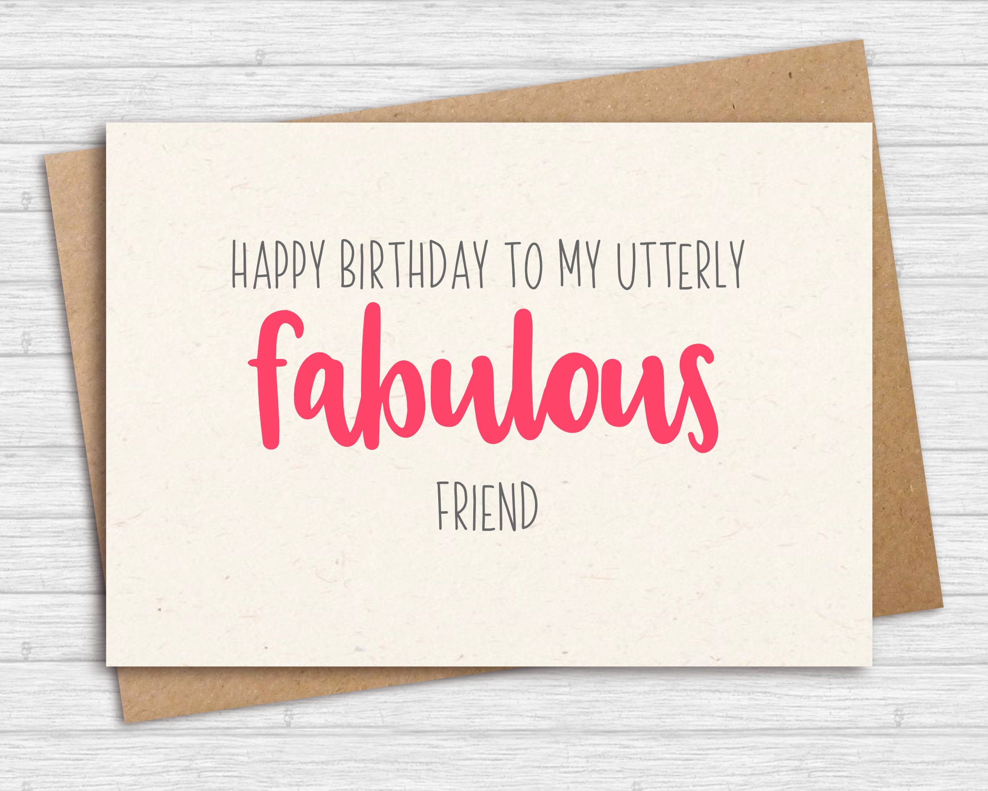 Happy Birthday Fabulous Friend Funny Happy Birthday To My Utterly Fabulous Friend Funny Birthday | Etsy Hong Kong