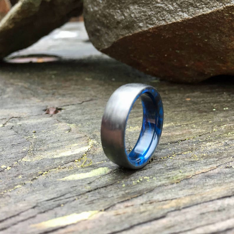 Carbon Fiber Ring Inlay Ring Resin Ring Mens Wedding Band