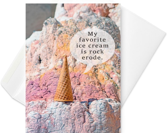 Funny Geology Birthday Card: Rock Erode Pun for Geologist Birthday