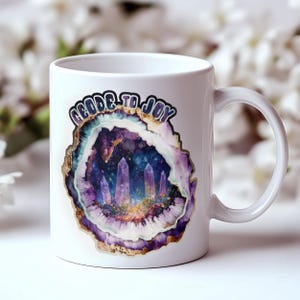 Geode Gift Mug with Amethyst Geode Cave Colorful Galaxy Art Mug for Geode Loving Person full of Joyful Crystals and Minerals for Unique Mug
