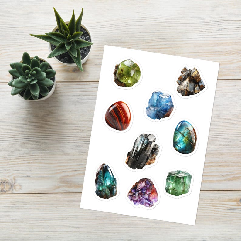 Geolog Sticker Rock Specimens Stickers: Geology Mineral Collection, Glossy Set of 9 - Etsy