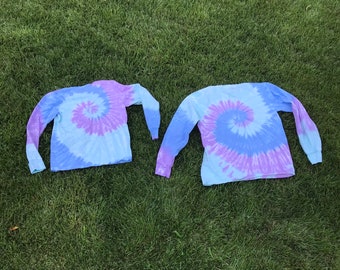 kids large, XL long sleeve tie dye shirt,youth tye dye, gift for hippie kid, boho hippie clothes, gift for birthday, handmade tie dye