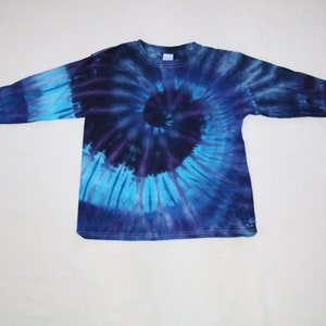kids medium, long sleeve tie dye shirt, youth tye dye, gift for hippie kid, boho hippie clothes, gift for birthday, handmade tie dye