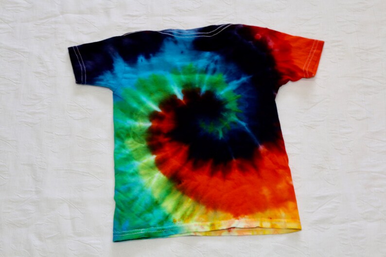 Kids 3T rainbow tie dye shirt, youth tye dye shirt, gift for hippie kid, boho hippie clothes, gift for birthday, handmade tie dye image 2