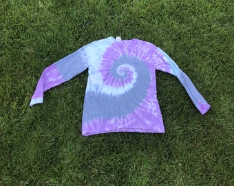 Adult small long sleeve tie dye shirt, hippie clothes, unique gift for her, boho  hippie clothes for women, gift for hippie