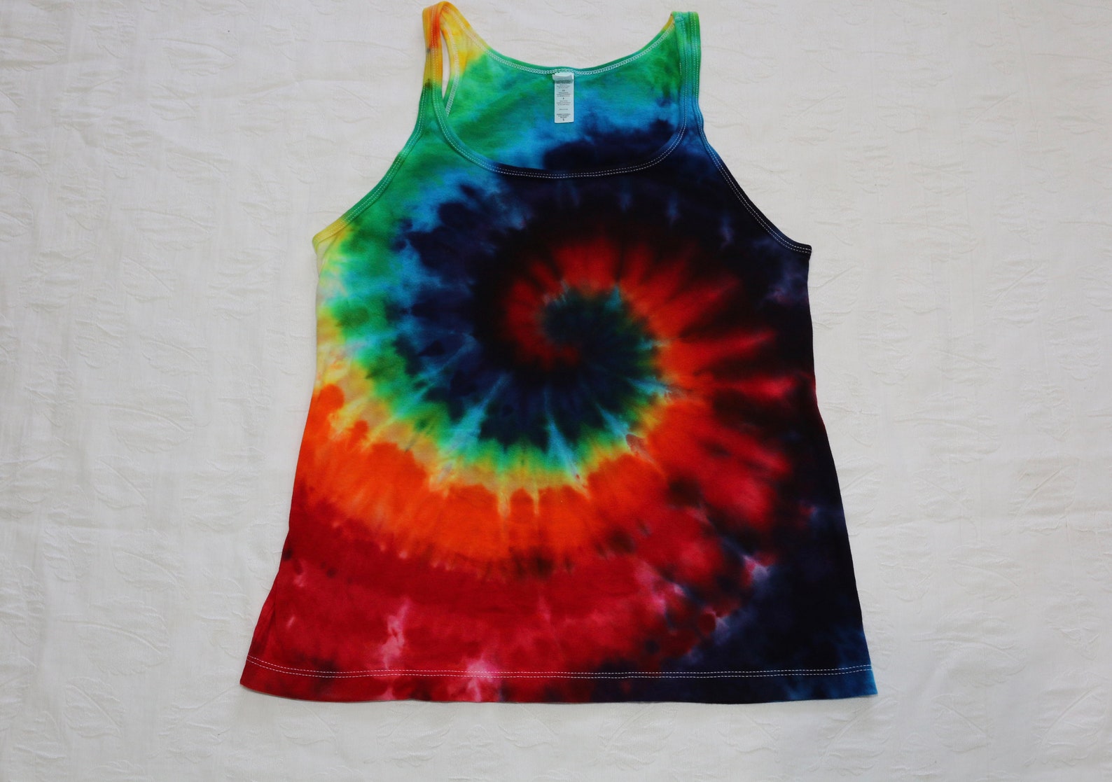 Ladies small rainbow spiral tank top rave outfit festival | Etsy