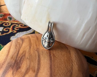 Double Dorje/Bell Styled Bhum Counter • Medium • Very Ornate • Antiqued Patina • 925 Sterling Silver