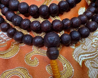 Bodhi Seed Mala - Rare Small Size - Dark Color Tone - 9.5mm to 10.25mm - Exceptional Quality