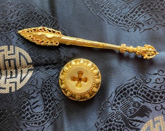 Manjushri's Sword of Awareness • Shrine Adornment • Gold Colored • 6in With Stand