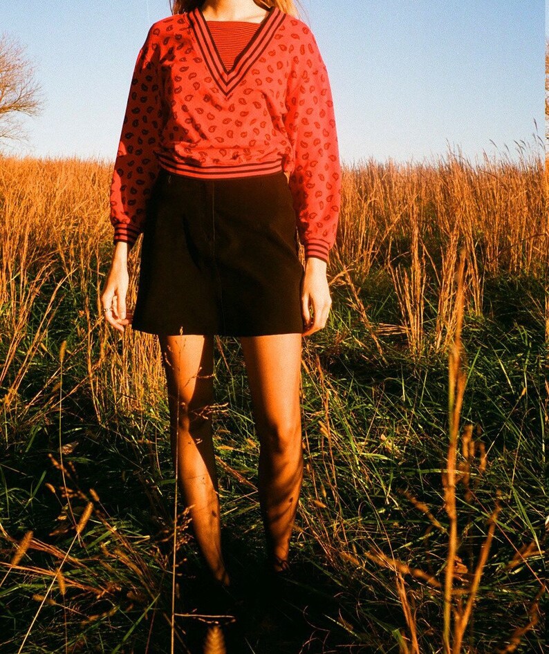 Red Paisley Sweatshirt /& Matching Skirt