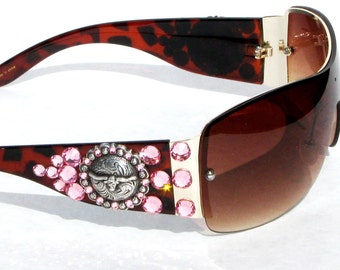 Western Sunglasses, Cowgirl Sunglasses, Brown Sunglasses, Rhinestone Cowgirl Bling Sunglasses, Gift Ideas For Her, Bling Bling Accessories