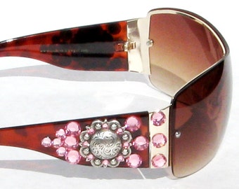 Western Sunglasses, Cowgirl Sunglasses, Brown Sunglasses, Rhinestone Cowgirl Bling Sunglasses, Gift Ideas For Her, Bling Bling Accessories
