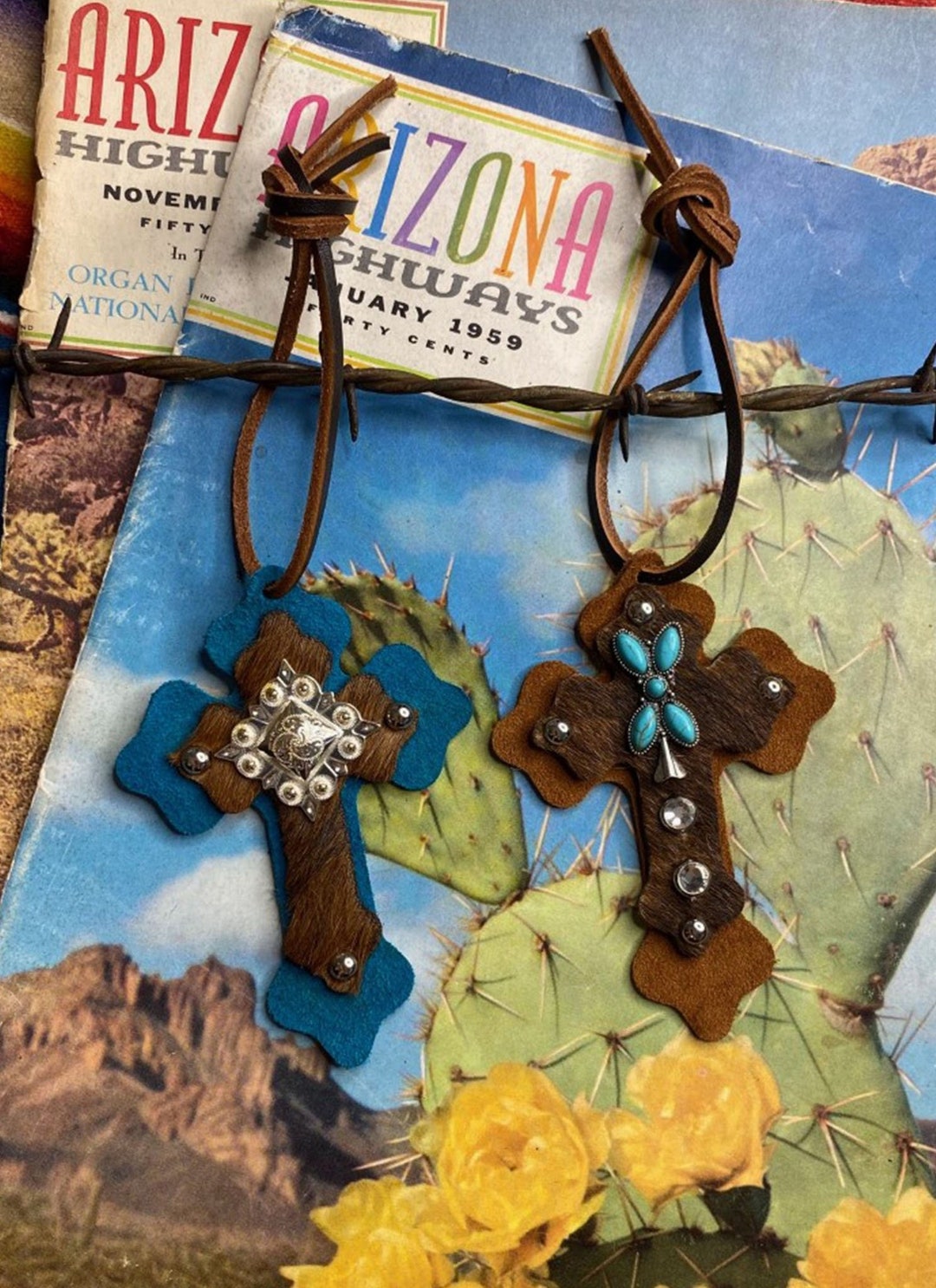 Leather Saddle Cross, Western Cross, Cowgirl Gift, Bridal Gift, Good