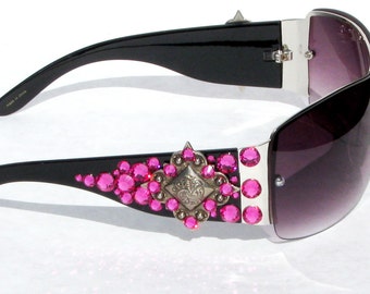 Western Sunglasses, Cowgirl Sunglasses, Black Sunglasses, Rhinestone Cowgirl Bling Sunglasses, Gift Ideas For Her, Bling Bling Accessories