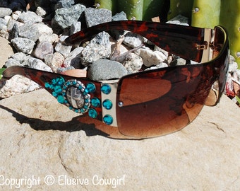 Western Sunglasses, Cowgirl Sunglasses, Brown Sunglasses, Rhinestone Cowgirl Bling Sunglasses, Gift Ideas For Her, Bling Bling Accessories