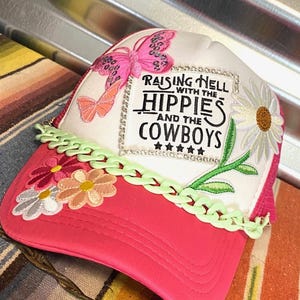 Pink Western Trucker Patch Hat, Iron Patches, Trucker Hats, Cowgirl Trucker Hat, Woman’s Trucker Hat, Trucker Hat With Patches, Trucker Cap