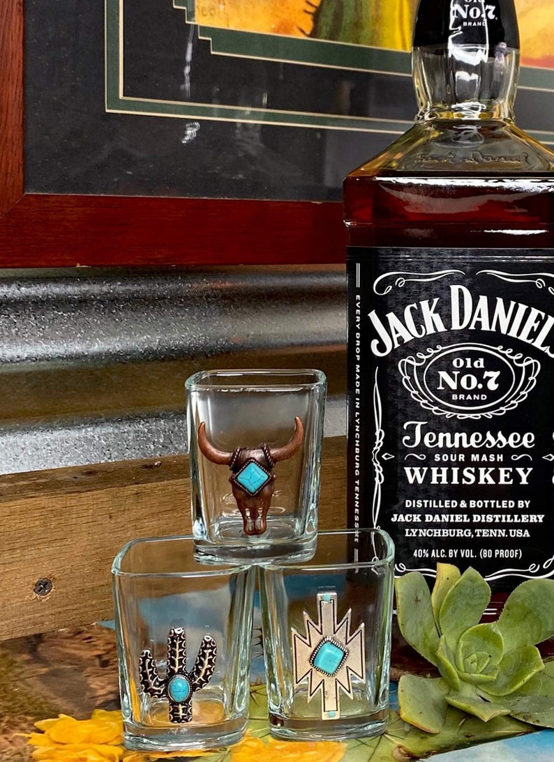 Western Whiskey Shot Glasses Country Chic Home Goods Western Etsy