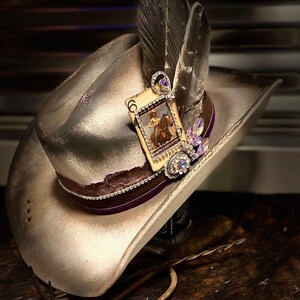 Branded Cowboy Hat, Distressed Cowgirl Hat, Burned Wide Brim Hat, Western Hat, Custom Cowboy Hat, Sunflower Hat, Cowgirl Hats, Adjustable