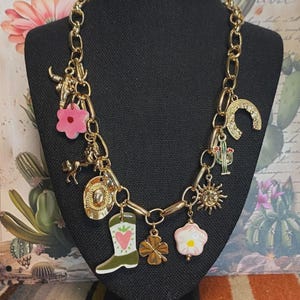 Western Charm Necklace, Southwestern Necklace, Charm Necklace, Boho charm necklace, cowgirl pendent necklace, western necklace, charms, boot