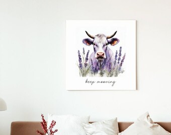 Watercolour Wall Art | Rustic Watercolour | Printable Wall Art | Farmhouse Decor | Watercolour Cow Printable Art | Motivational Wall Art