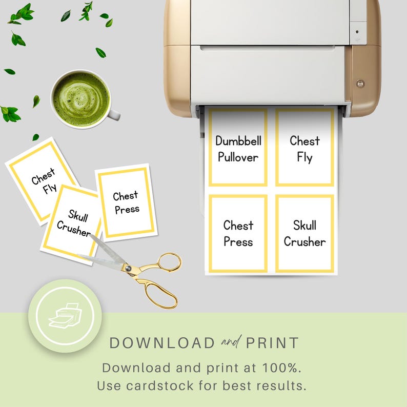 Printable Exercise Cards Beginner Workout Cards for Women Home