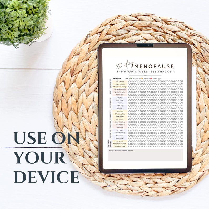 Menopause Symptom Tracker Printable | Daily Hormone Log | Sleep Mood ...