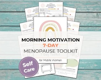 Diario della menopausa stampabile / Kit di strumenti per la mentalità per donne over 40 / Monitoraggio dei sintomi, affermazioni, pianificazione della cura di sé / Regalo per la perimenopausa