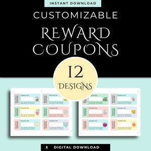 Coupons de récompense pour enfants : cartes de motivation imprimables pour la maison ou la salle de classe | Alternative graphique de comportement vierge