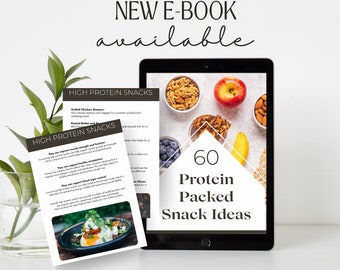 High Protein Healthy Snack Ebook | PLR Commercial Use Canva Ebook Template | Protein Meal Planner | Lead Magnet Done For You | PDF Snacks