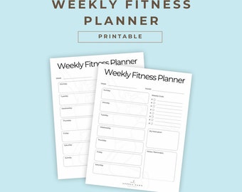 Weekly Workout Planner, Printable Workout Planner, 7 Day Fitness Planner, Instant Download PDF, Minimalist Planner