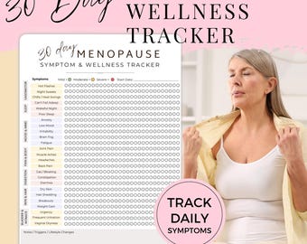 Menopause Symptom Tracker Printable | Daily Hormone Log | Sleep Mood Hot Flash Tracker | Instant Download