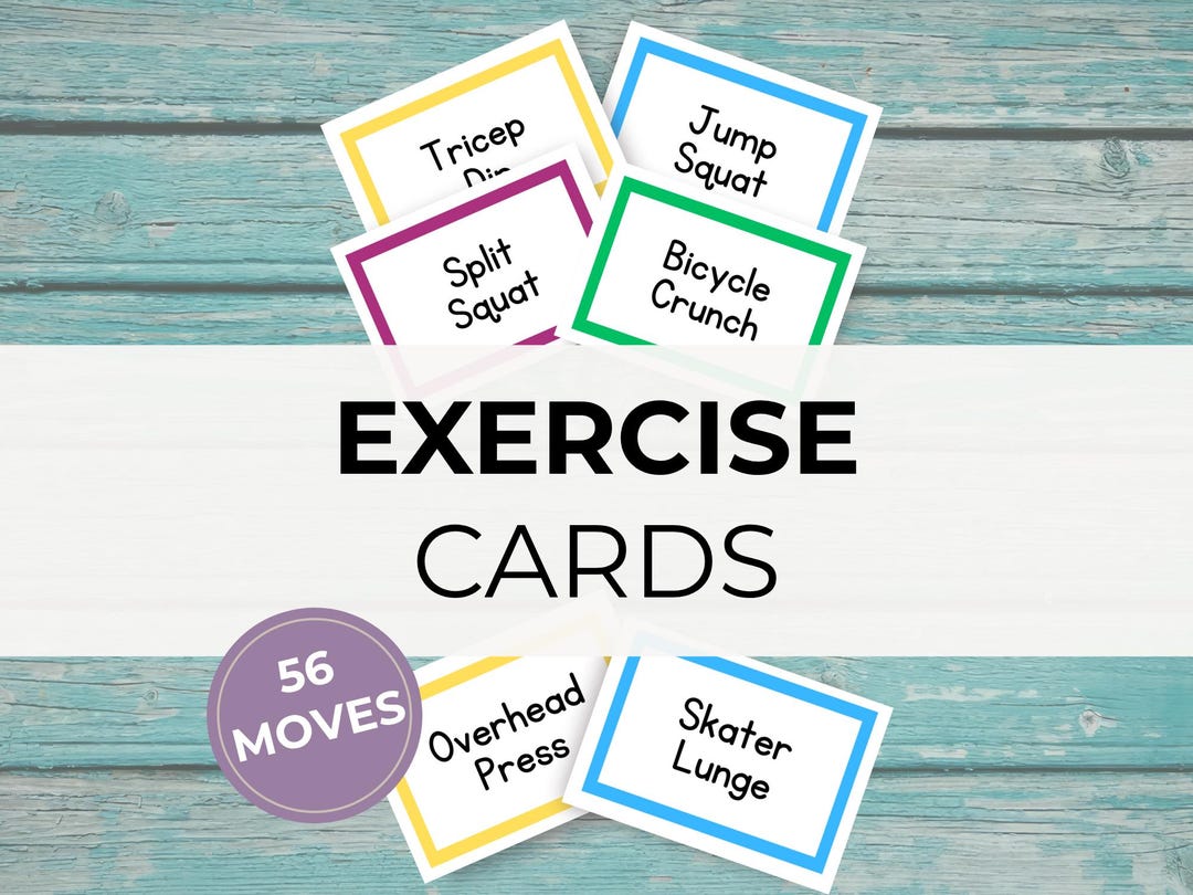 Printable Exercise Cards for Fitness Classes, Circuit Workout Cards ...