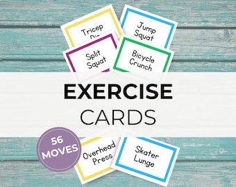 Printable Exercise Cards for Fitness Classes, Circuit Workout Cards, Workout Generator, Group Fitness Games, Home Workout PDF