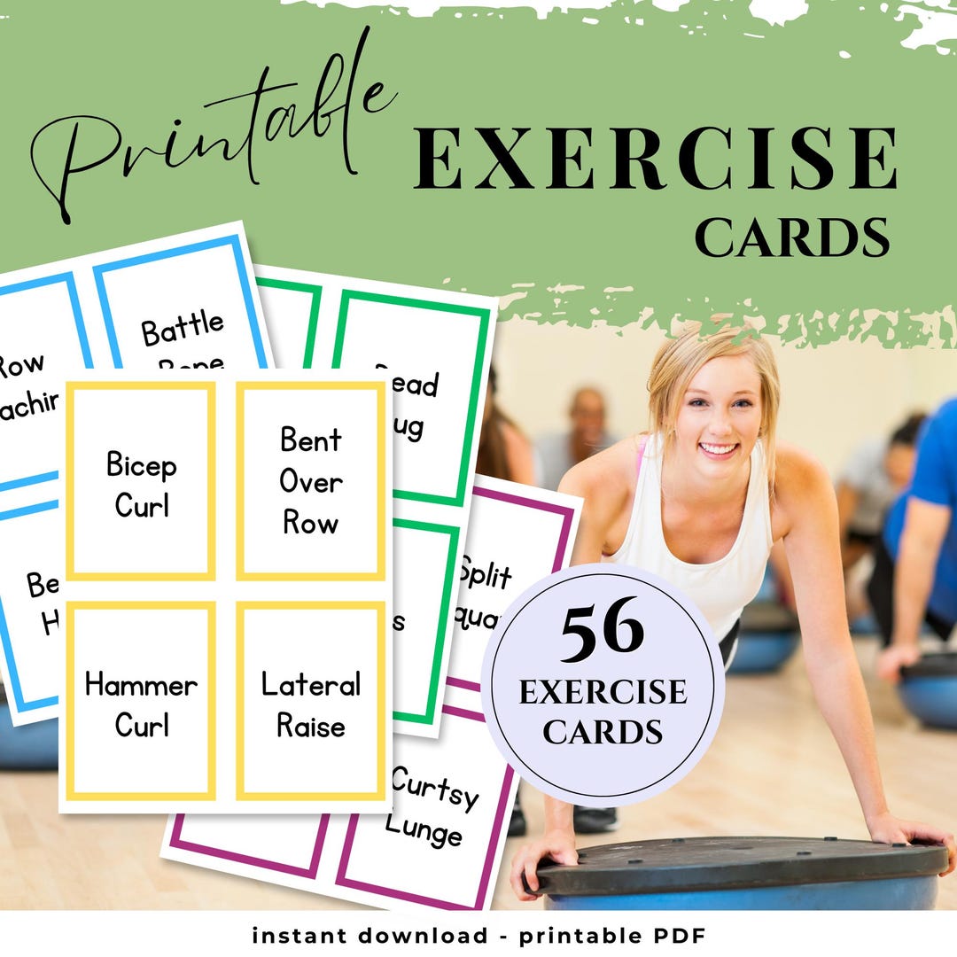Printable Exercise Cards Beginner Workout Cards for Women Home