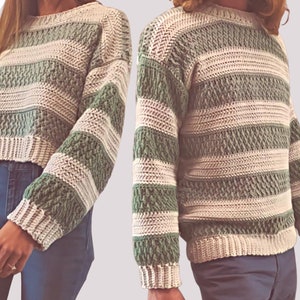 Crochet Sweater Pattern Cozy Unisex image 1