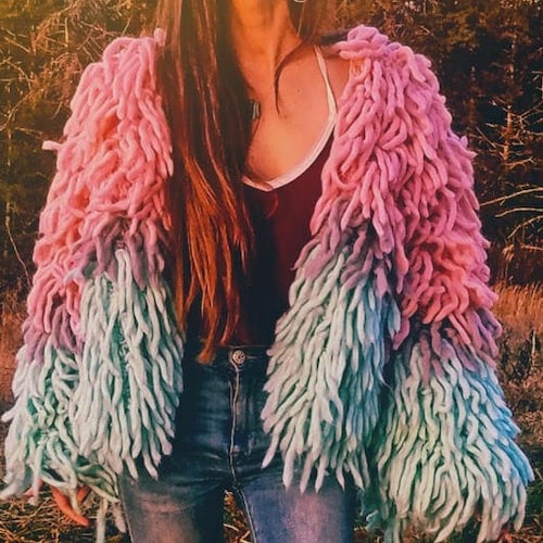 Crochet Shag Jacket Pattern for Women 