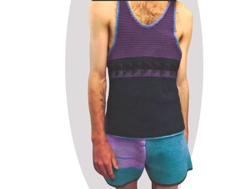 Men Crochet Top Pattern - Wanderer- Tank Top Tutorial for Men Summer Crochet Beginner Instructions PDF Instant Download