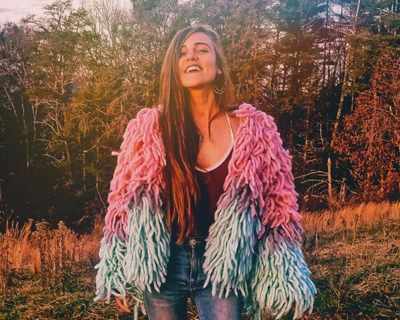 Crochet Shag Jacket Pattern for Women 