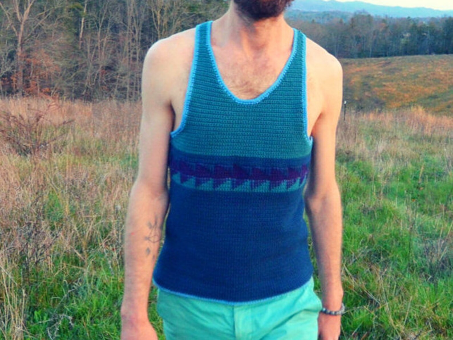 Crochet Tank Top Pattern for Men wanderer Etsy