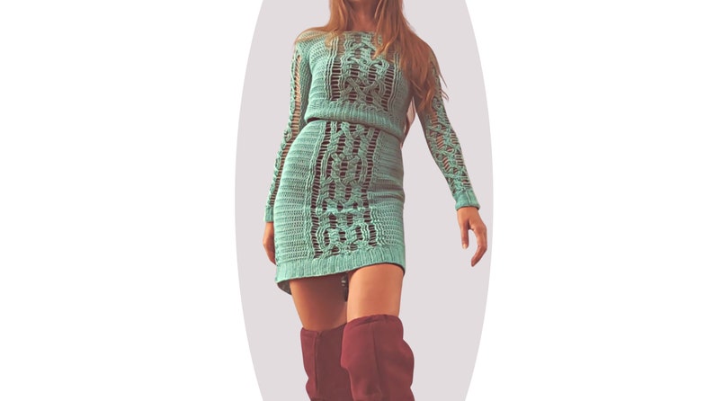 Crochet Pattern DOUBLE DEAL Magic Skirt and Sweater Set image 7