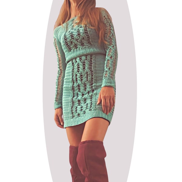 Crochet Pattern - DOUBLE DEAL -Magic- Skirt and Sweater Set