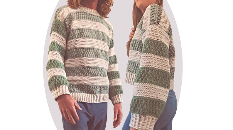 Crochet Sweater Pattern Cozy Unisex image 5