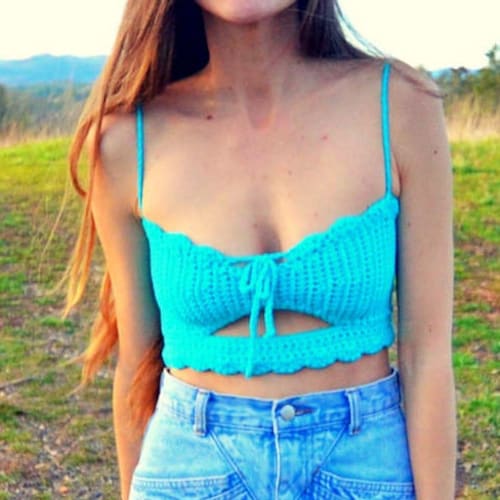 Crop Top Crochet Pattern / Halter Bikini Top. Sexy Lacy Etsy