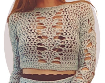 Crochet Sweater Pattern -Amplify- Beginner Crochet Pullover Tutorial Easy Crochet Clothing Women PDF -Instant Download