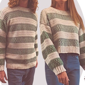 Crochet Sweater Pattern Cozy Unisex image 2