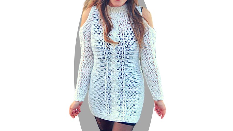 Crochet Sweater Dress Pattern Levitate image 6