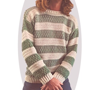 Crochet Sweater Pattern Cozy Unisex image 8